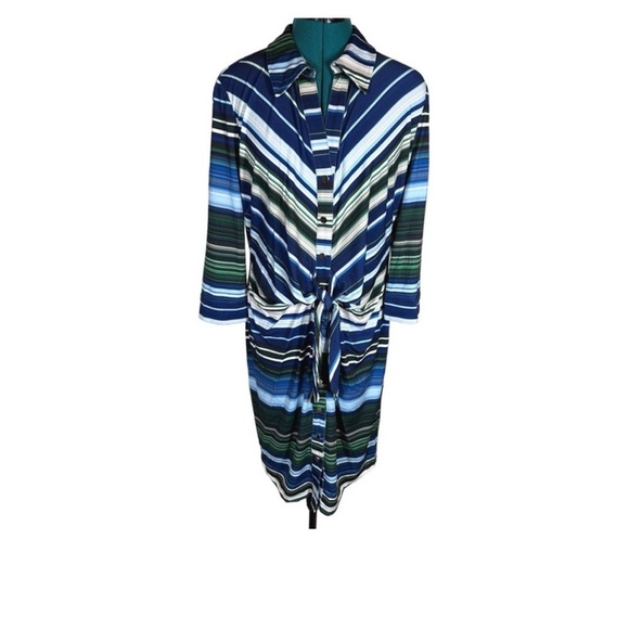 T Tahari Striped Shirt Dress NWOT - Picture 3 of 6